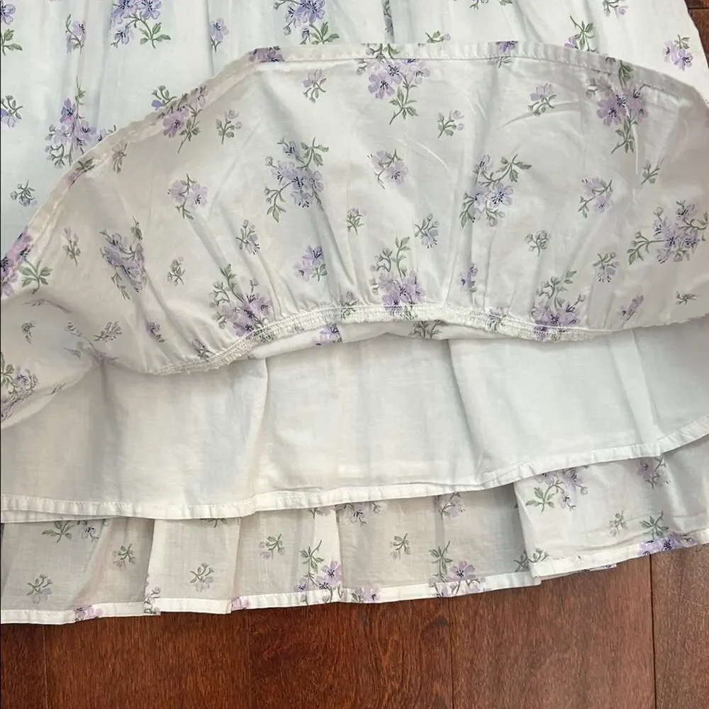 Gymboree Girl’s Adorable Purple & White Floral Kids Dress with Ruffles, Size 8